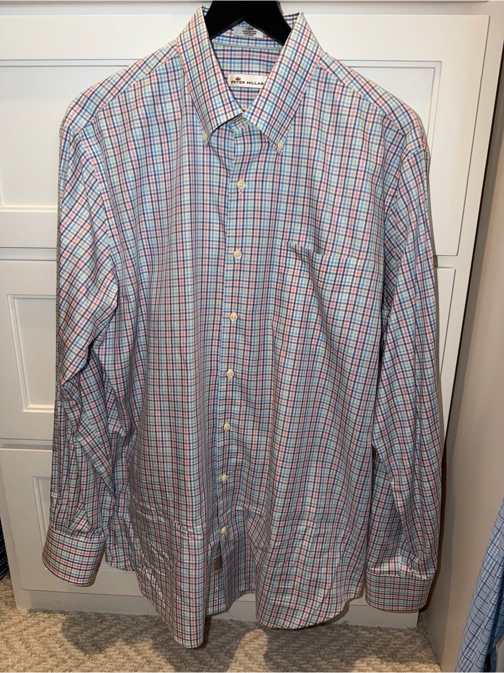 Peter Millar Multi Color Check Button Down Shirt Large